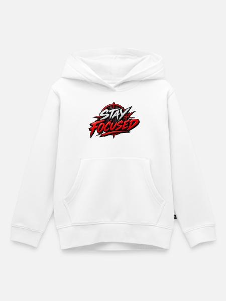 Bleib fokussiert, Rotes Fadenkreuz - Kinder Premium Organic Hoodie - Weiß