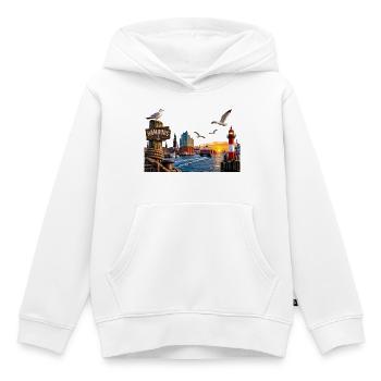 Hamburg Hafen Sonne - Kinder Premium Organic Hoodie - Weiß - Vorne - AI Model Kid Female (0cm)
