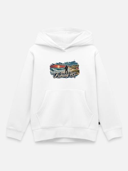 Angeln Hvide Sande - Kinder Premium Organic Hoodie - Weiß