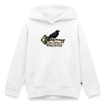 Rabe auf Schlüssel zum Garten der Nacht - Kinder Premium Organic Hoodie - Weiß - Vorne - AI Model Kid Female (0cm)