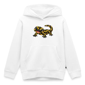Salamander Kawaii Style – Süßes Amphibienmotiv - Kinder Premium Organic Hoodie - Weiß - Vorne - AI Model Kid Female (0cm)