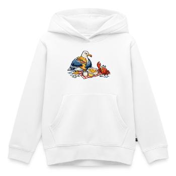 Möwe & Krabbe beim Strandpicknick – Küste - Kinder Premium Organic Hoodie - Weiß - Vorne - AI Model Kid Female (0cm)