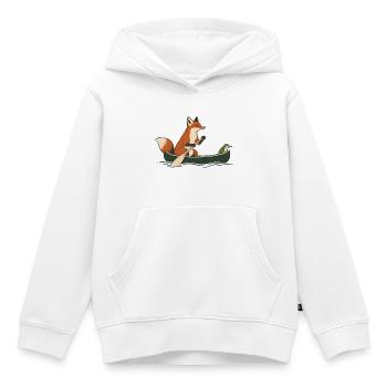 Fuchs und Frosch im Kanu – Outdoor-Abenteuer - Kinder Premium Organic Hoodie - Weiß - Vorne - AI Model Kid Female (0cm)