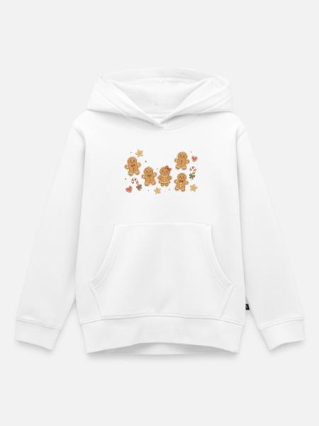 Aquarell der Lebkuchenmann-Sammlung - Kinder Premium Organic Hoodie - Weiß