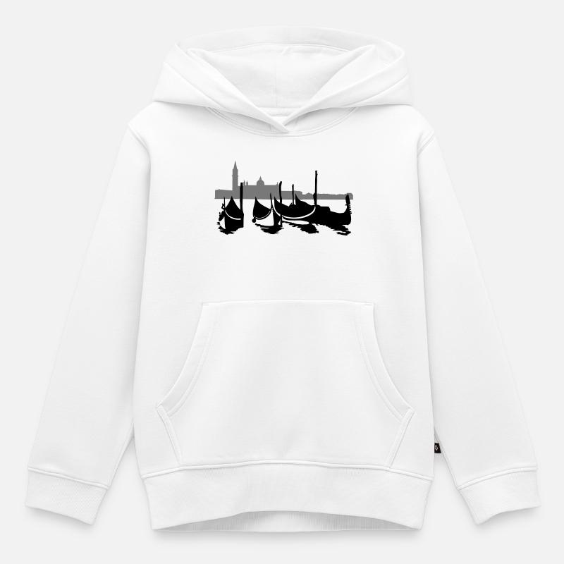Venise - Sweat Premium à capuche enfant bio - blanc