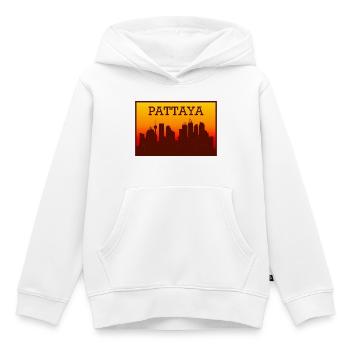 Pattaya Skyline Sonnenuntergang - Kinder Premium Organic Hoodie - Weiß - Vorne - AI Model Kid Female (0cm)