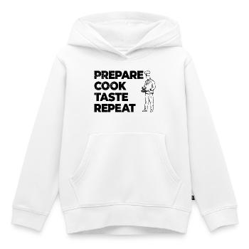 Motivation culinaire - Sweat Premium à capuche enfant bio - blanc - Devant - AI Model Kid Female (0cm)