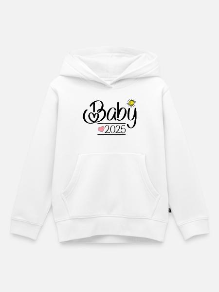 Baby 2025 - Kinder Premium Organic Hoodie - Weiß