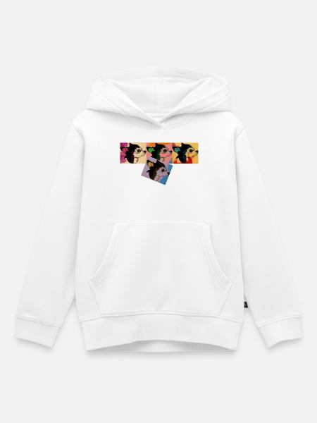 Buntes Hundeporträt im Pop-Art-Stil - Kinder Premium Organic Hoodie - Weiß