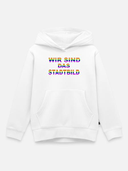 Wir sind das Stadtbild - Kinder Premium Organic Hoodie - Weiß