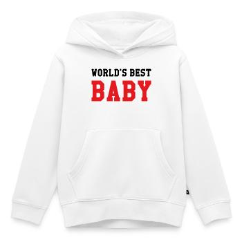 Meilleur bébé du monde - Naissance - Enfant - Sweat Premium à capuche enfant bio - blanc - Devant - AI Model Kid Female (0cm)
