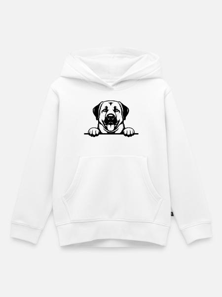 Kangal Namensschild schwarz - Kinder Premium Organic Hoodie - Weiß
