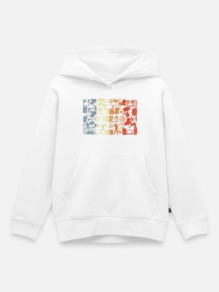 Musikkassette Silhouette - Kinder Premium Organic Hoodie - Weiß