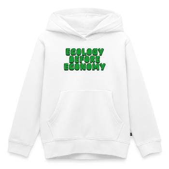 Ökologie vor Wirtschaft - Kinder Premium Organic Hoodie - Weiß - Vorne - AI Model Kid Female (0cm)