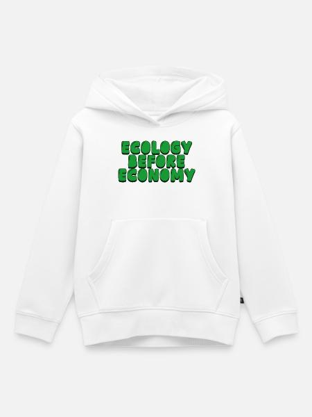 Ökologie vor Wirtschaft - Kinder Premium Organic Hoodie - Weiß