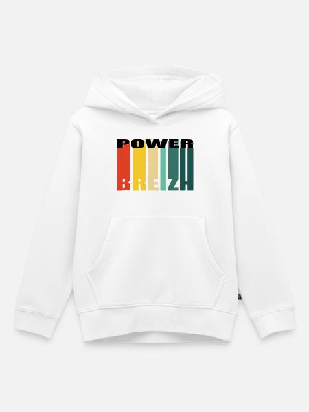 POWER BREIZH - Kinder Premium Organic Hoodie - Weiß