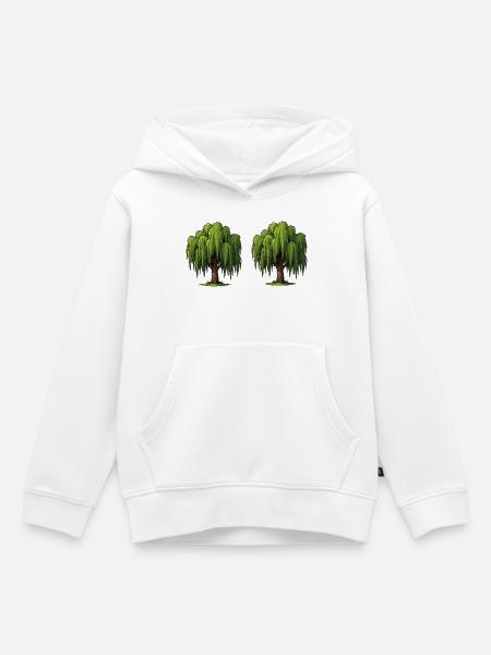 Doppel-Weidenbaumszene - Kinder Premium Organic Hoodie - Weiß