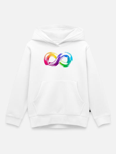 Rainbow Infinity Pinselstrich - Kinder Premium Organic Hoodie - Weiß