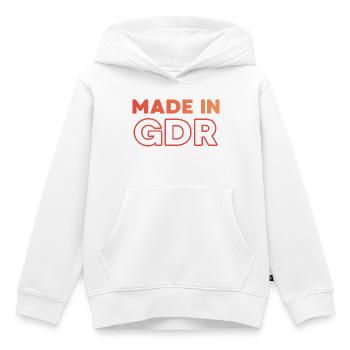 Fabriqué en RDA - Sweat Premium à capuche enfant bio - blanc - Devant - AI Model Kid Female (0cm)