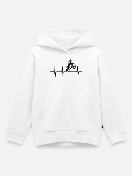 Herzschlag Motocross - Kinder Premium Organic Hoodie - Weiß