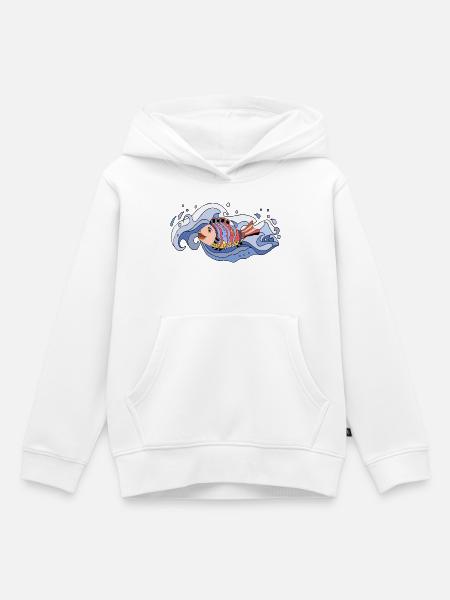 Fisch - Kinder Premium Organic Hoodie - Weiß