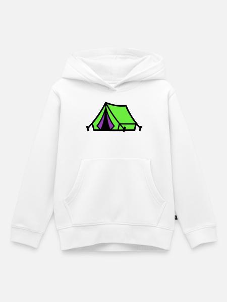Festival Zelt Camping Icon - Kinder Premium Organic Hoodie - Weiß