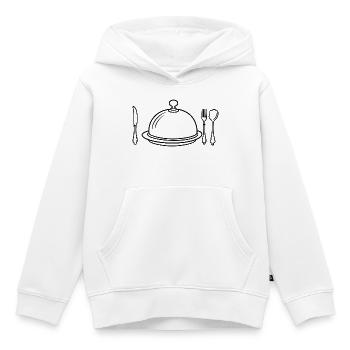 Ich esse, also bin ich - Kinder Premium Organic Hoodie - Weiß - Vorne - AI Model Kid Female (0cm)