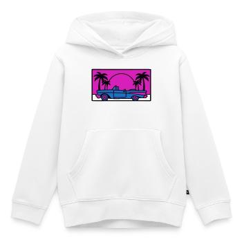 Retro 80er Auto Logo - Kinder Premium Organic Hoodie - Weiß - Vorne - AI Model Kid Female (0cm)
