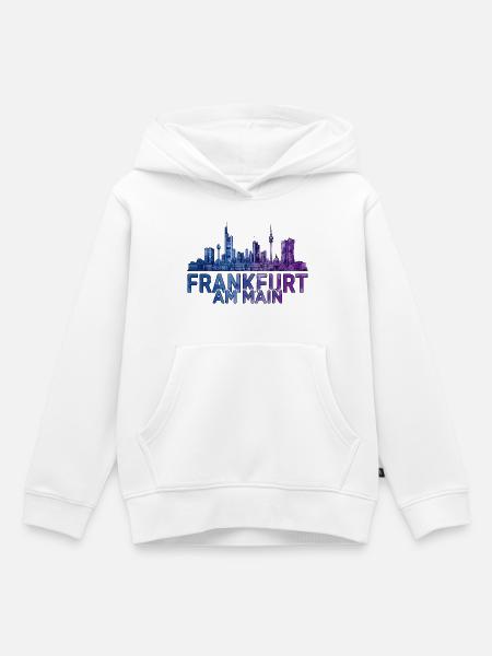 Frankfurt am Main Skyline - Kinder Premium Organic Hoodie - Weiß