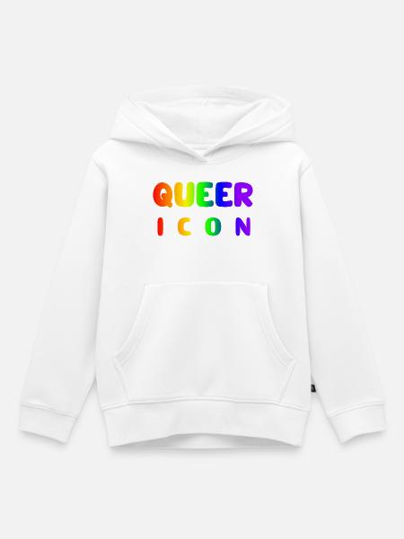 Queer Icon Regenbogen Regenbogenfahne Geschenkidee - Kinder Premium Organic Hoodie - Weiß