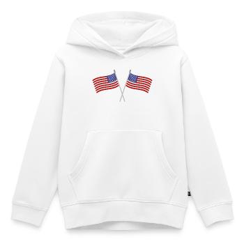 Flagge der Vereinigten Staaten - Kinder Premium Organic Hoodie - Weiß - Vorne - AI Model Kid Female (0cm)