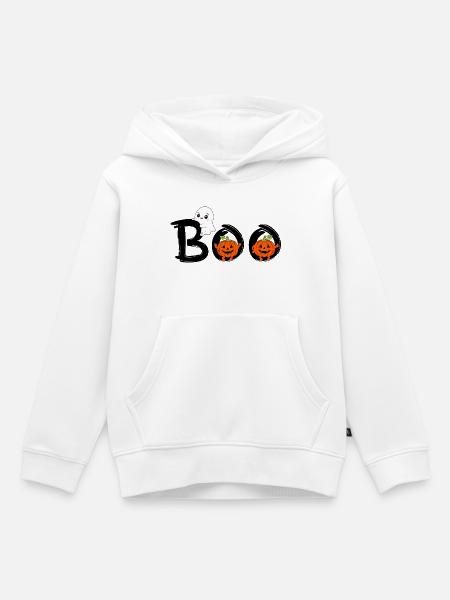 Geist & Kürbisse - Kinder Premium Organic Hoodie - Weiß
