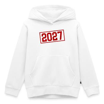 2027 Stempel - Kinder Premium Organic Hoodie - Weiß - Vorne - AI Model Kid Female (0cm)