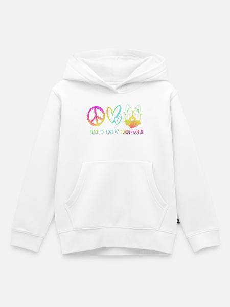 Border Collie - Kinder Premium Organic Hoodie - Weiß
