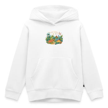 Dino Welt: bunte Urzeit-Szene - Kinder Premium Organic Hoodie - Weiß - Vorne - AI Model Kid Female (0cm)