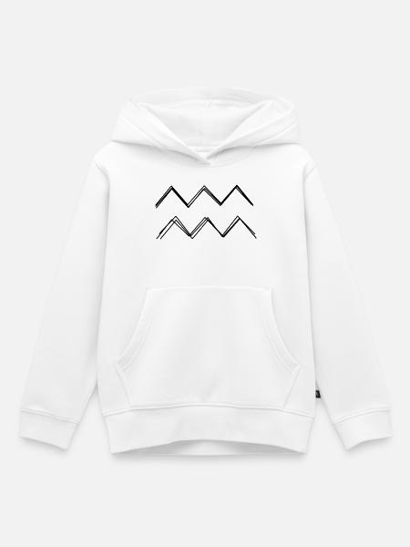 Sternzeichen Wassermann handgezeichnet - Kinder Premium Organic Hoodie - Weiß