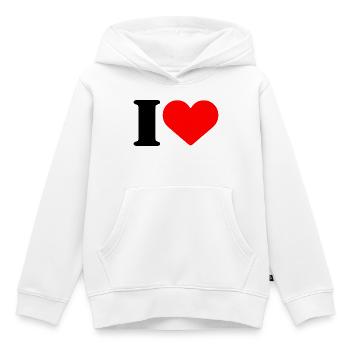 I LOVE - Kinder Premium Organic Hoodie - Weiß - Vorne - AI Model Kid Female (0cm)