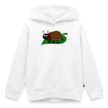 Maikäfer auf einem Blatt - Sweat Premium à capuche enfant bio - blanc - Devant - AI Model Kid Female (0cm)