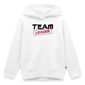 [ Team Leader ] - Sweat Premium à capuche enfant bio - blanc - Devant - AI Model Kid Female (0cm)