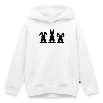Rabbit silhouette. Happy Easter or Easter party. Egg. - Kids Premium Organic Hoodie - white - Front - AI Model Kid Female (0cm)