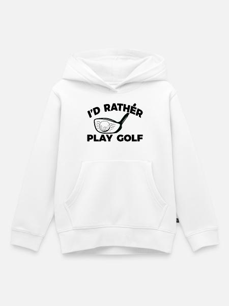 Lustiger Golfspieler - Kinder Premium Organic Hoodie - Weiß