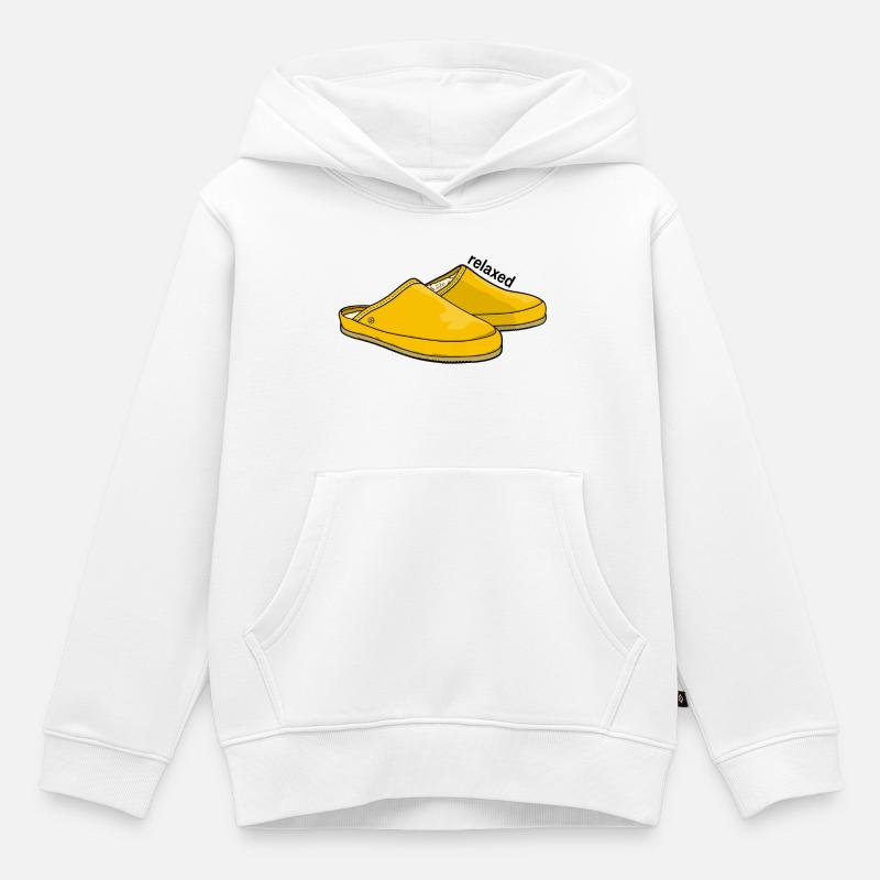 Jaune détendu - Sweat Premium à capuche enfant bio - blanc