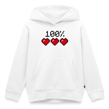 Déclaration à cent pour cent du partenaire ou de l’athlète - Sweat Premium à capuche enfant bio - blanc - Devant - AI Model Kid Female (0cm)