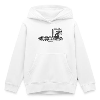 Camion Camion Véhicule - Sweat Premium à capuche enfant bio - blanc - Devant - AI Model Kid Female (0cm)