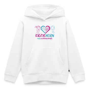Éducateur Maternelle Garderie Profession Enseignant de maternelle - Sweat Premium à capuche enfant bio - blanc - Devant - AI Model Kid Female (0cm)