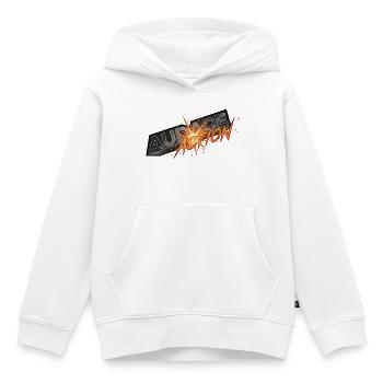 Audace et action - Sweat Premium à capuche enfant bio - blanc - Devant - AI Model Kid Female (0cm)