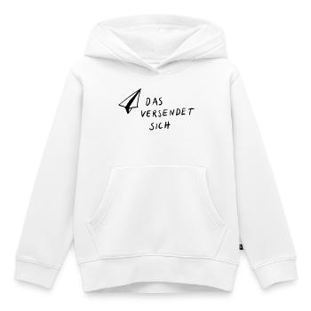 This is sent - Kids Premium Organic Hoodie - white - Front - AI Model Kid Female (0cm)