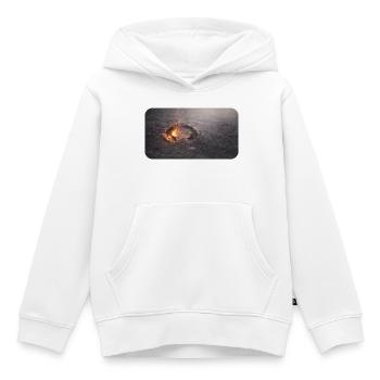 Raille de sabot dans le plancher en cendre - Sweat Premium à capuche enfant bio - blanc - Devant - AI Model Kid Female (0cm)