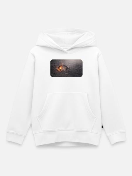 Hufspur im Ascheboden - Kinder Premium Organic Hoodie - Weiß