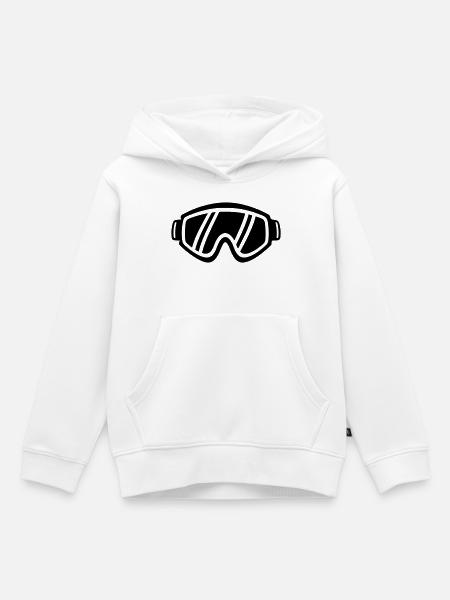 Skibril - Kinder Premium hoodie biologisch - wit